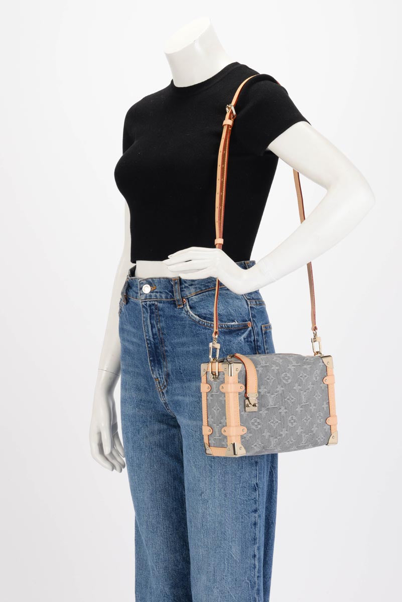 Louis Vuitton Grey Monogram Denim Side Trunk MM