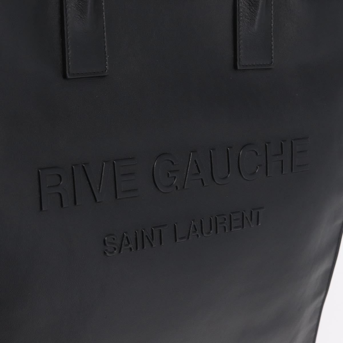 Saint Laurent Black Embossed Leather Rive Gauche Shopper Tote
