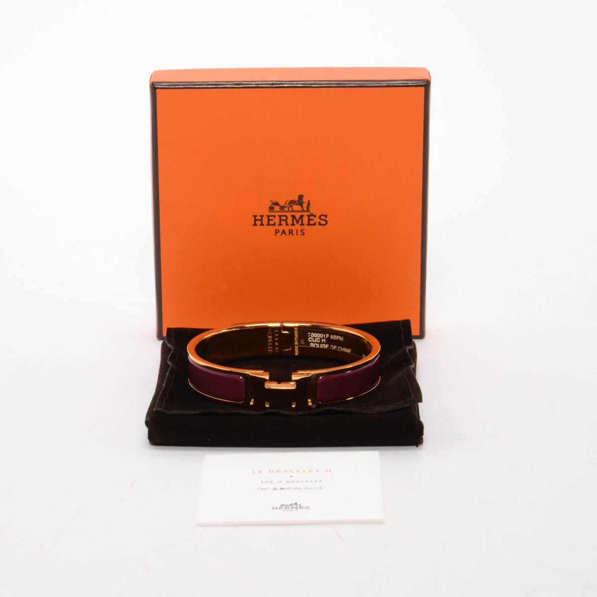 Hermes Rouge de Chine Enamel Clic H Bracelet