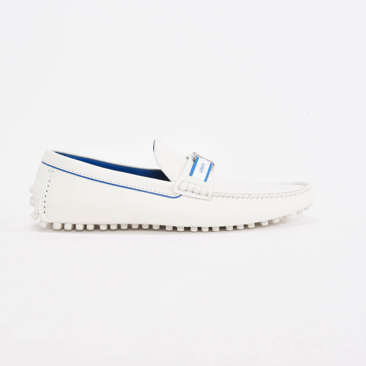 Louis Vuitton White Damier Infini Hockenheim Loafers UK 7.5