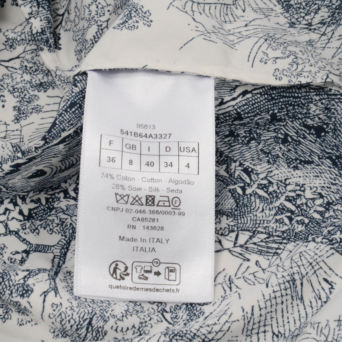 Dior Blue Toile de Jouy Savage Dioriviera Cropped Tie Blouse FR 36