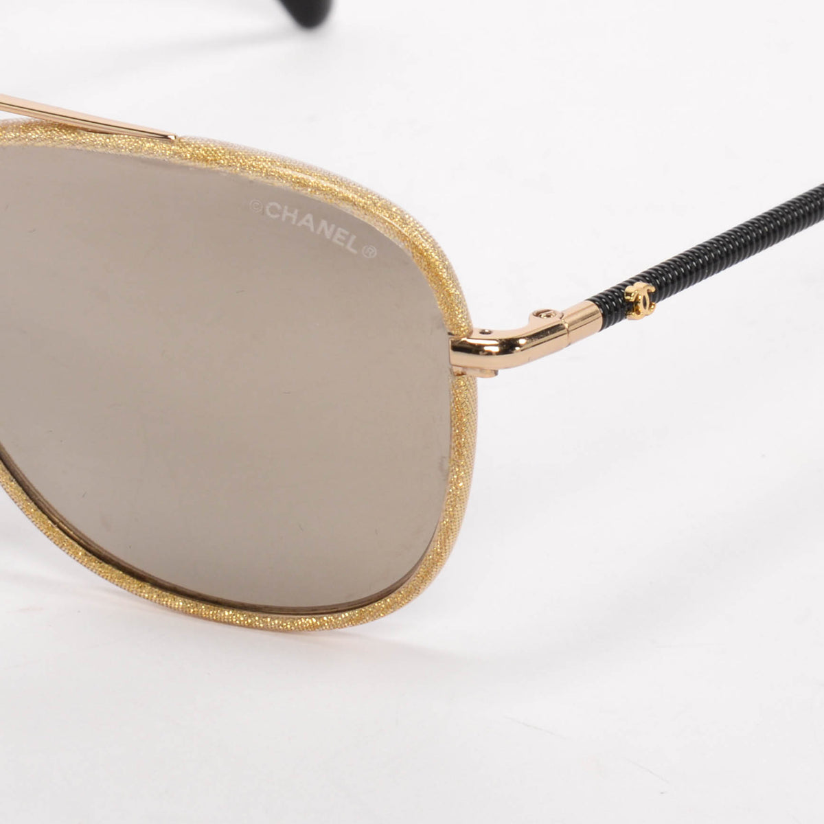 Chanel Gold Aviator Sunglasses