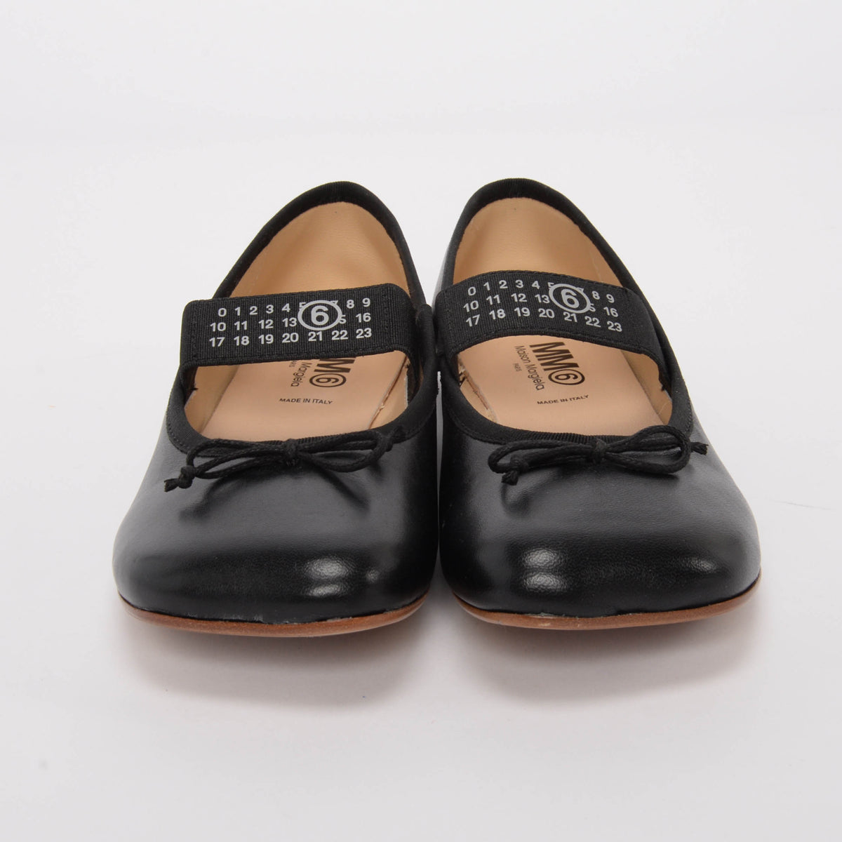 Maison Margiela MM6 Black Leather Anatomic Flats 39
