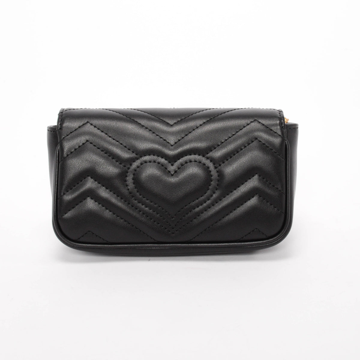 Gucci Black Matelasse GG Marmont Super Mini Bag