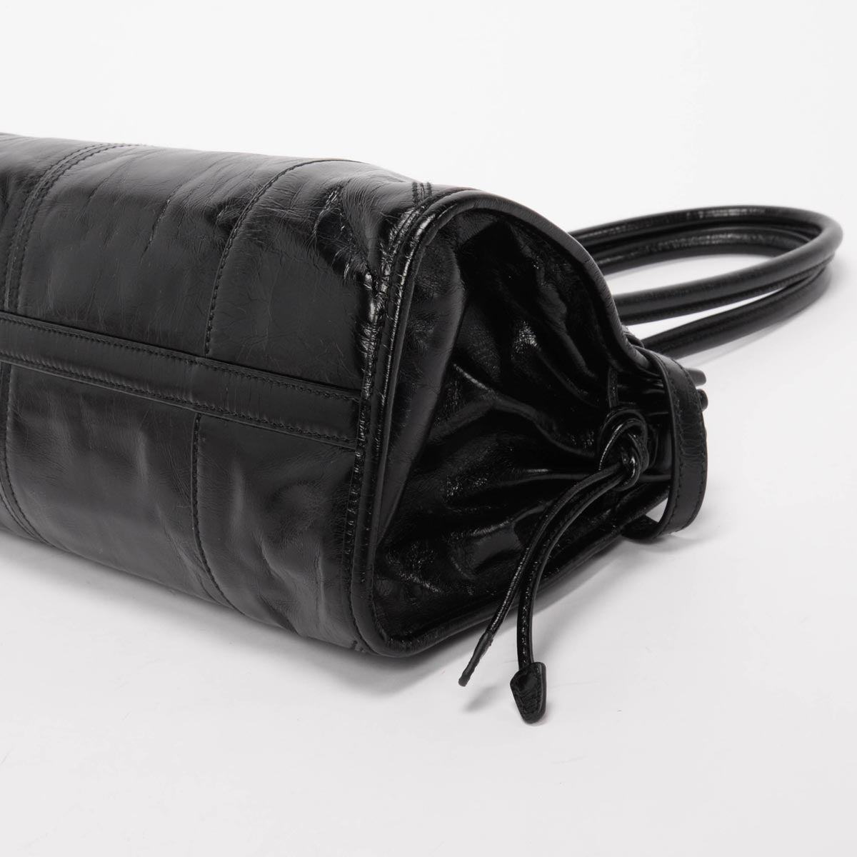 Prada Black Glossy Leather Medium Bonnie Bag