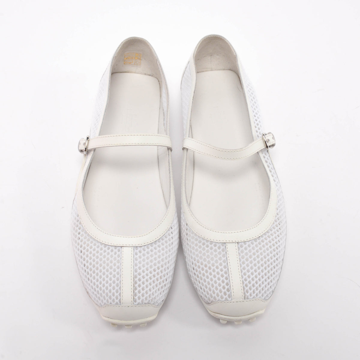 Hermes White Mesh & Calfskin Kichu Ballerina Flats 41