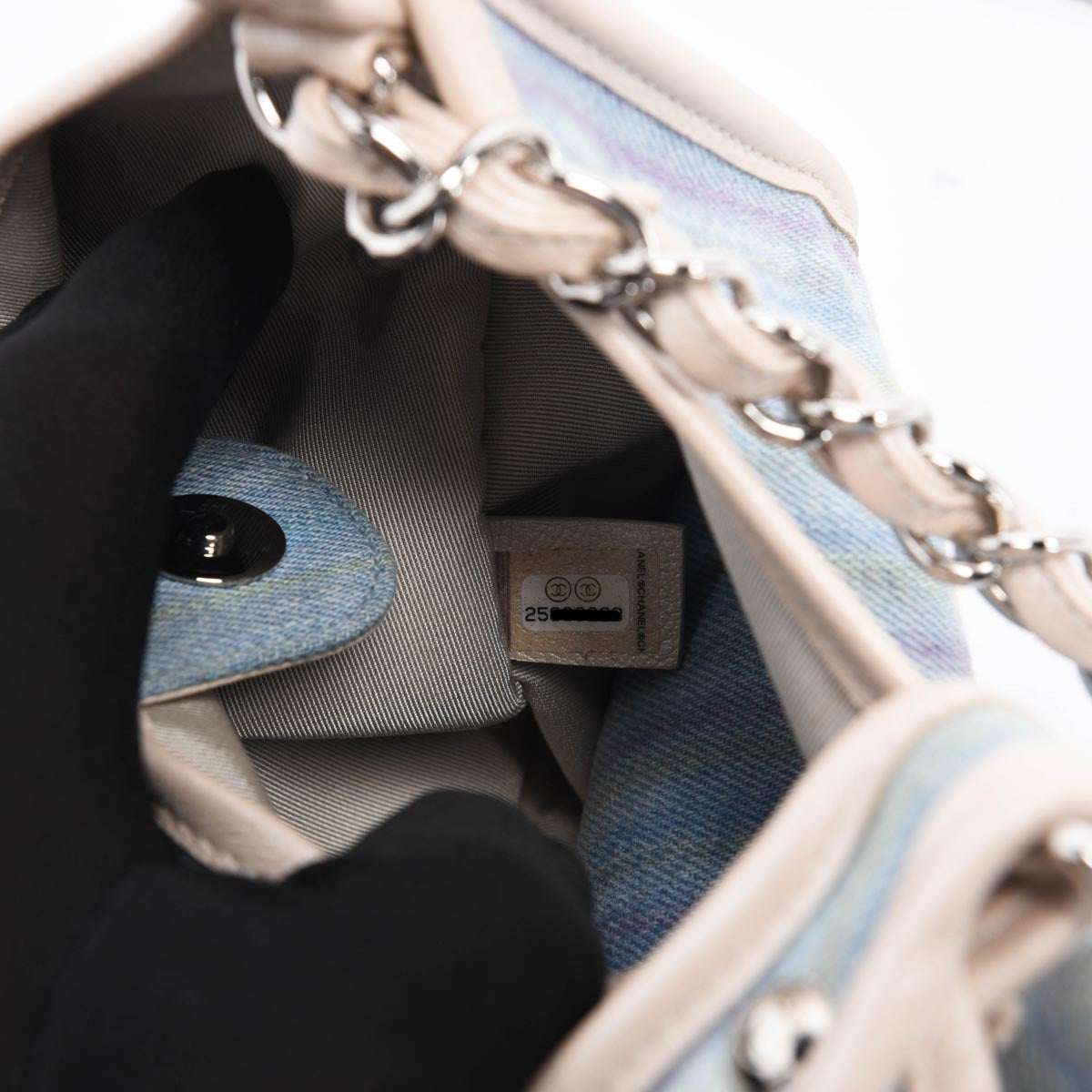 Chanel Light Blue Quilted Denim Jungle Stroll Hobo Bag