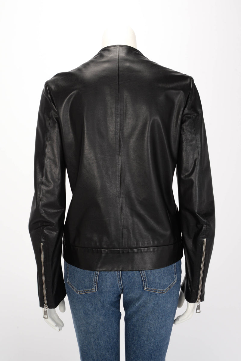 Maison Margiela Black Leather Biker Jacket IT 42