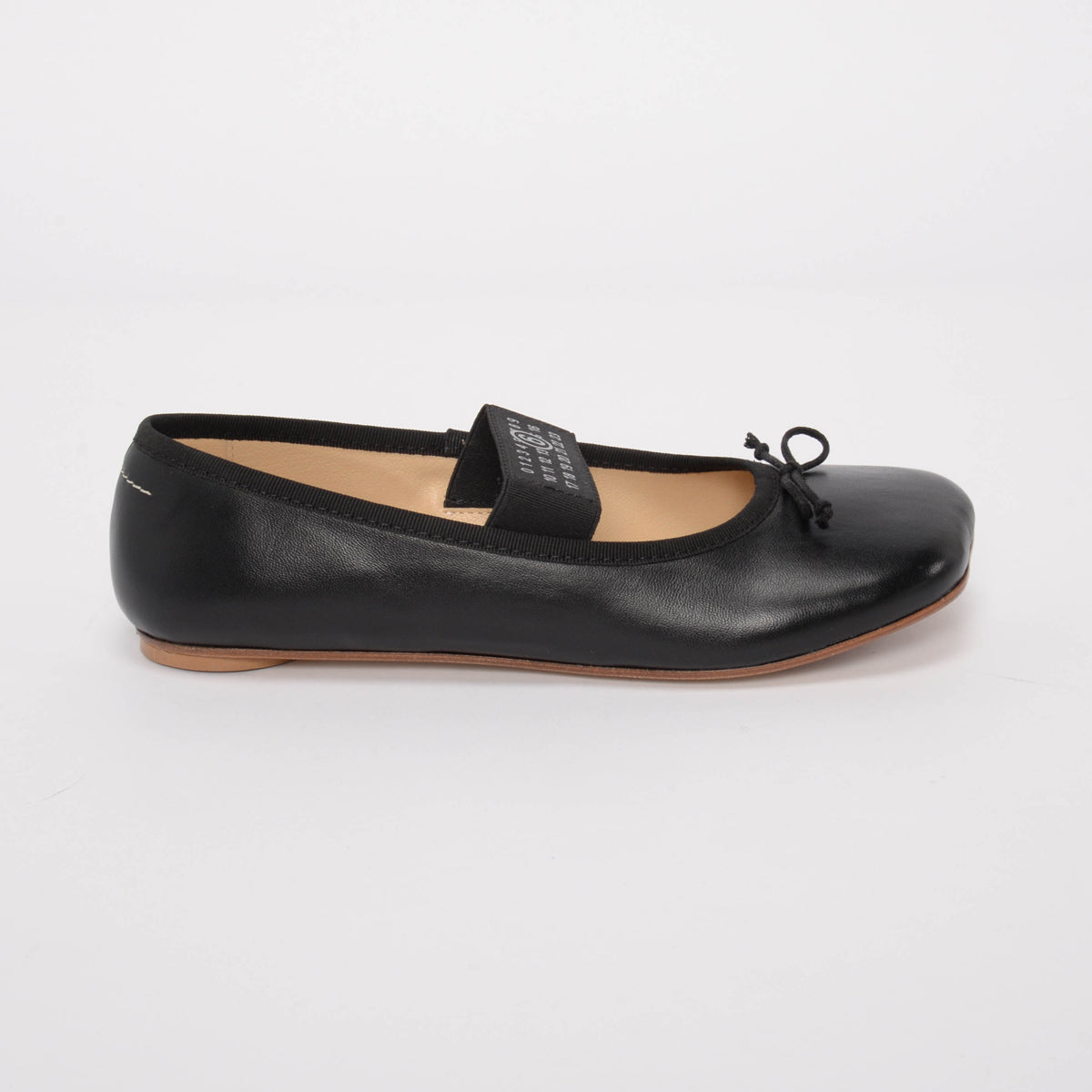 Maison Margiela MM6 Black Leather Anatomic Flats 39