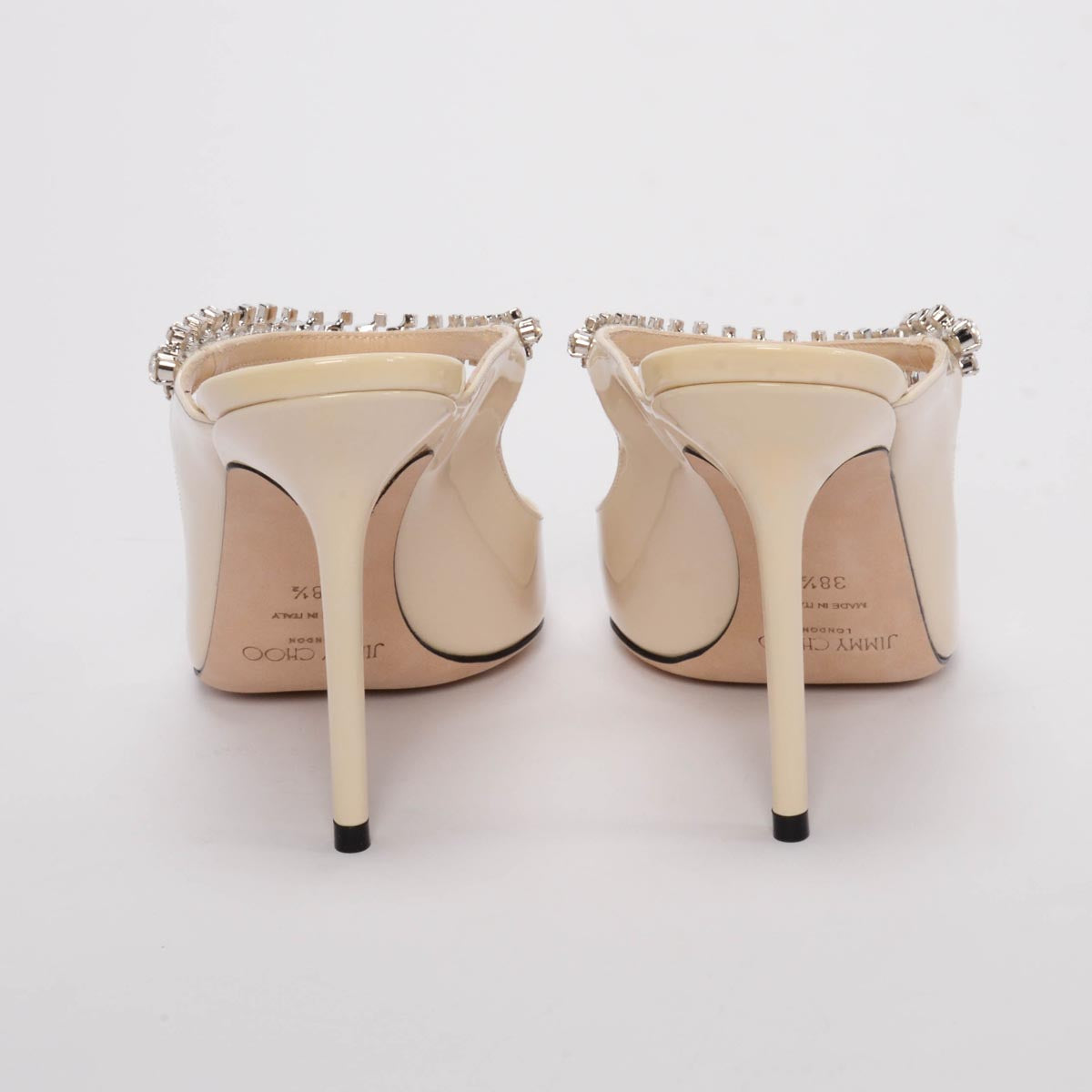 Jimmy Choo Linen Patent Bing Pumps 38.5
