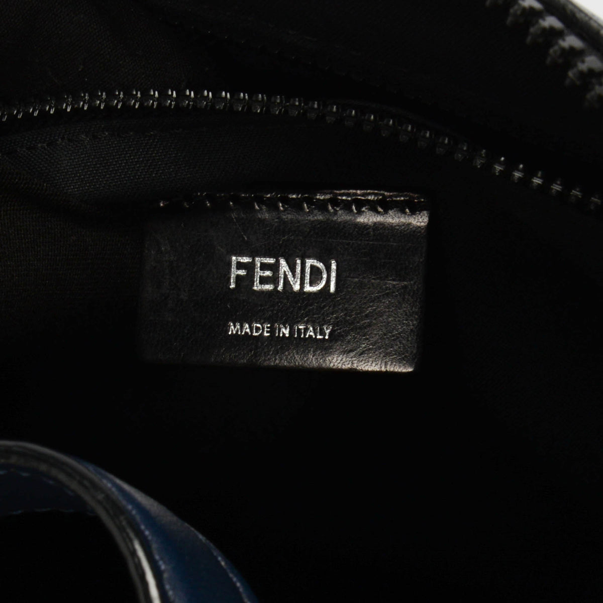 Fendi Navy Vitello Lui Logo Patch Messenger Bag