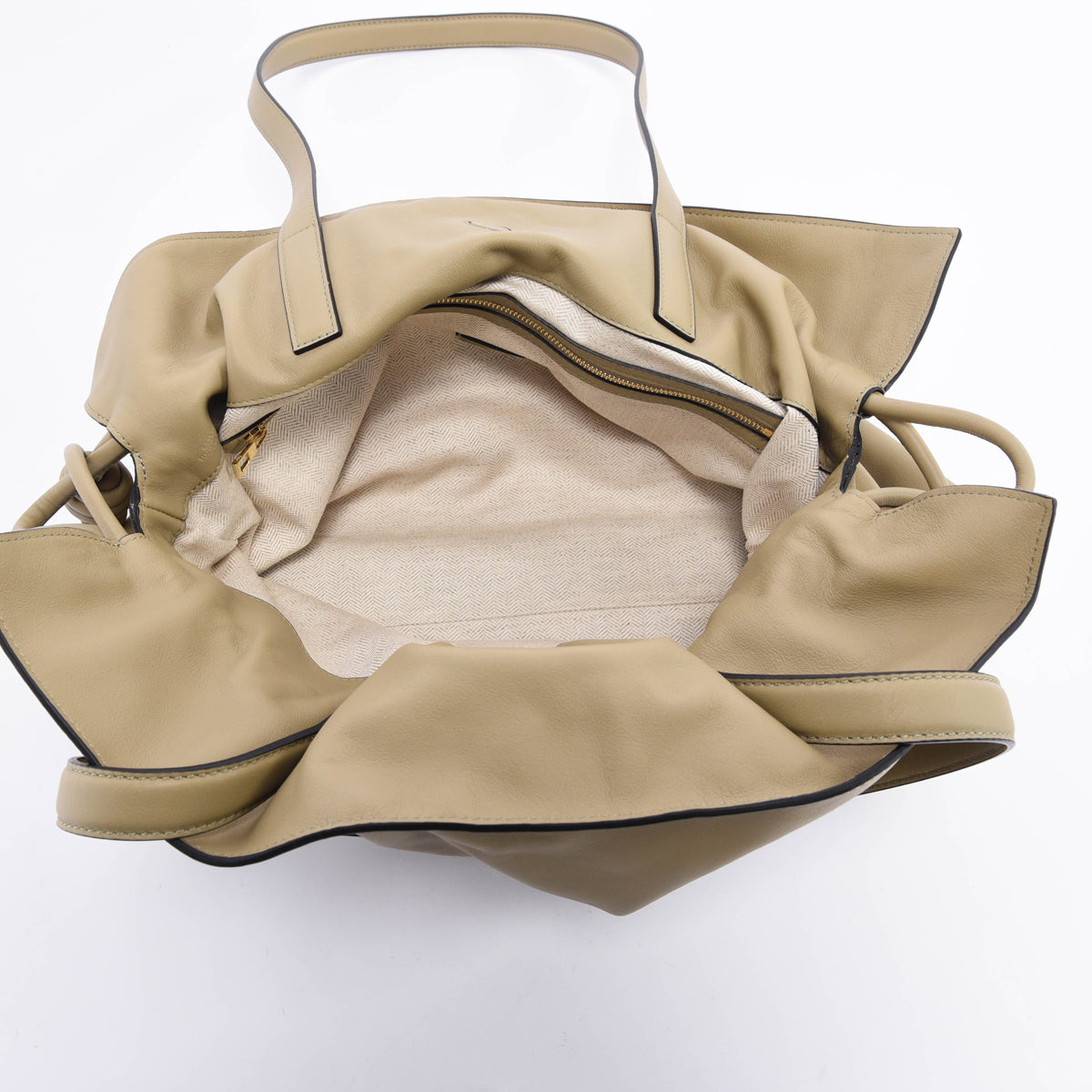 Loewe Clay Green Nappa Calfskin Large Flamenco Clutch