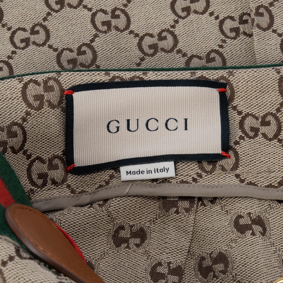 Gucci Beige GG Canvas Horsebit Web Detail Skirt IT 42