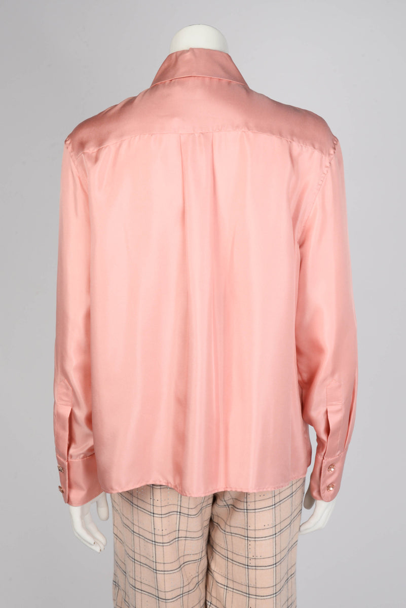 Zimmermann Pink Silk Twill Pyjama Shirt AU 1