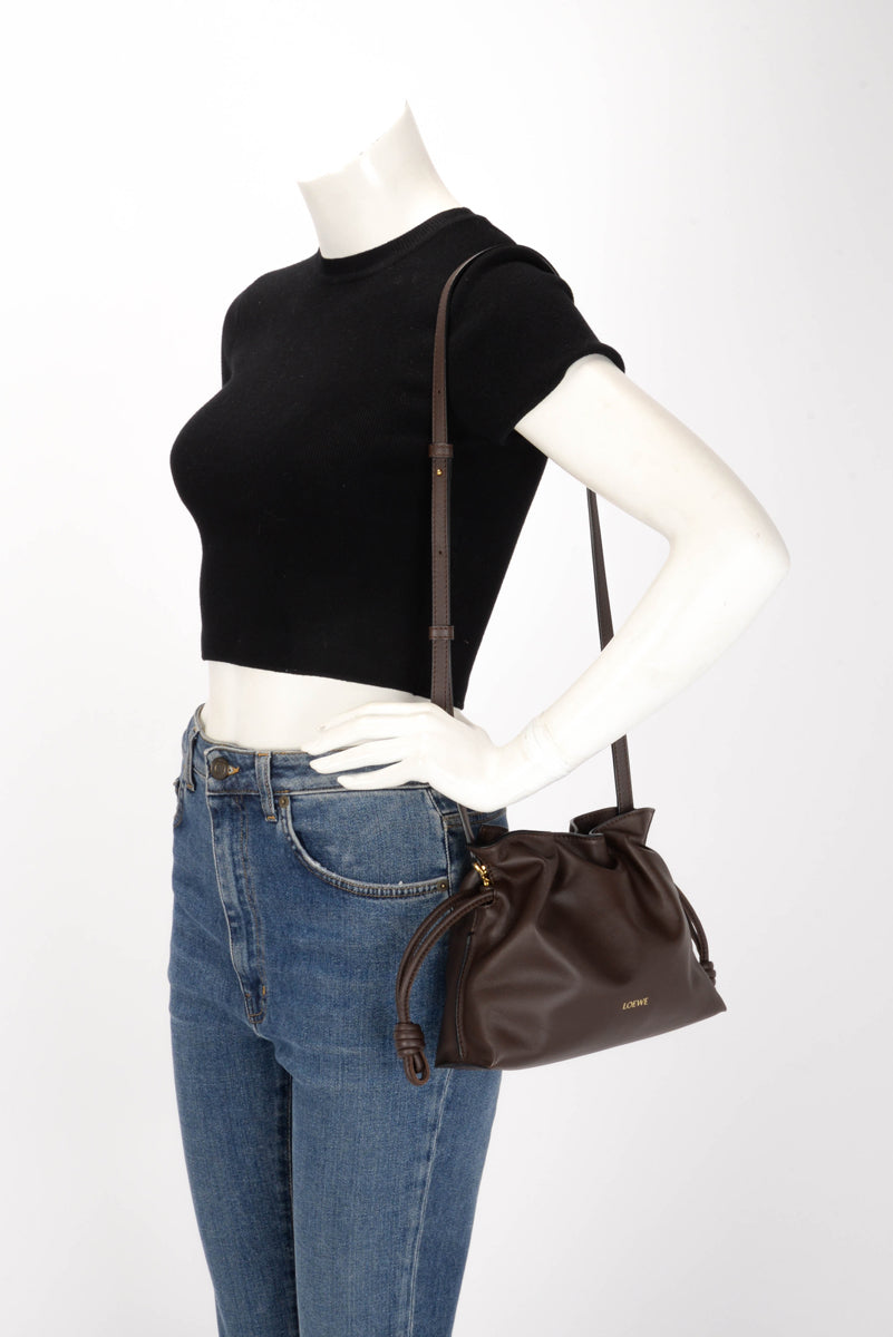 Loewe Chocolate Nappa Calfskin Mini Flamenco Bag