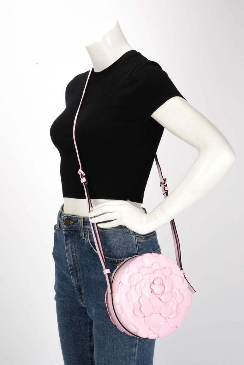 Valentino Pink Lambskin 03 Rose Edition Atelier Round Cross Body Bag
