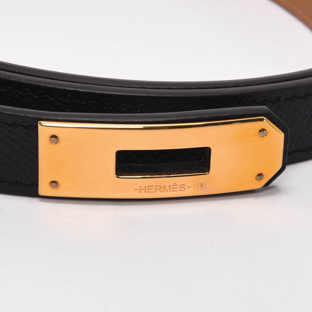 Hermes Black Epsom Kelly 18 Belt