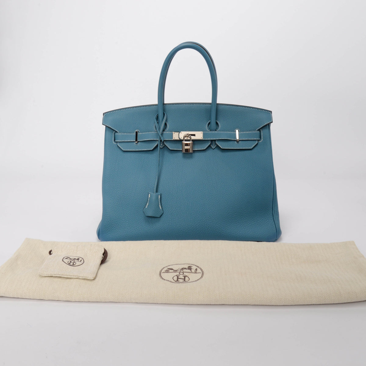 Hermes Blue Jean Togo Birkin 35 PHW