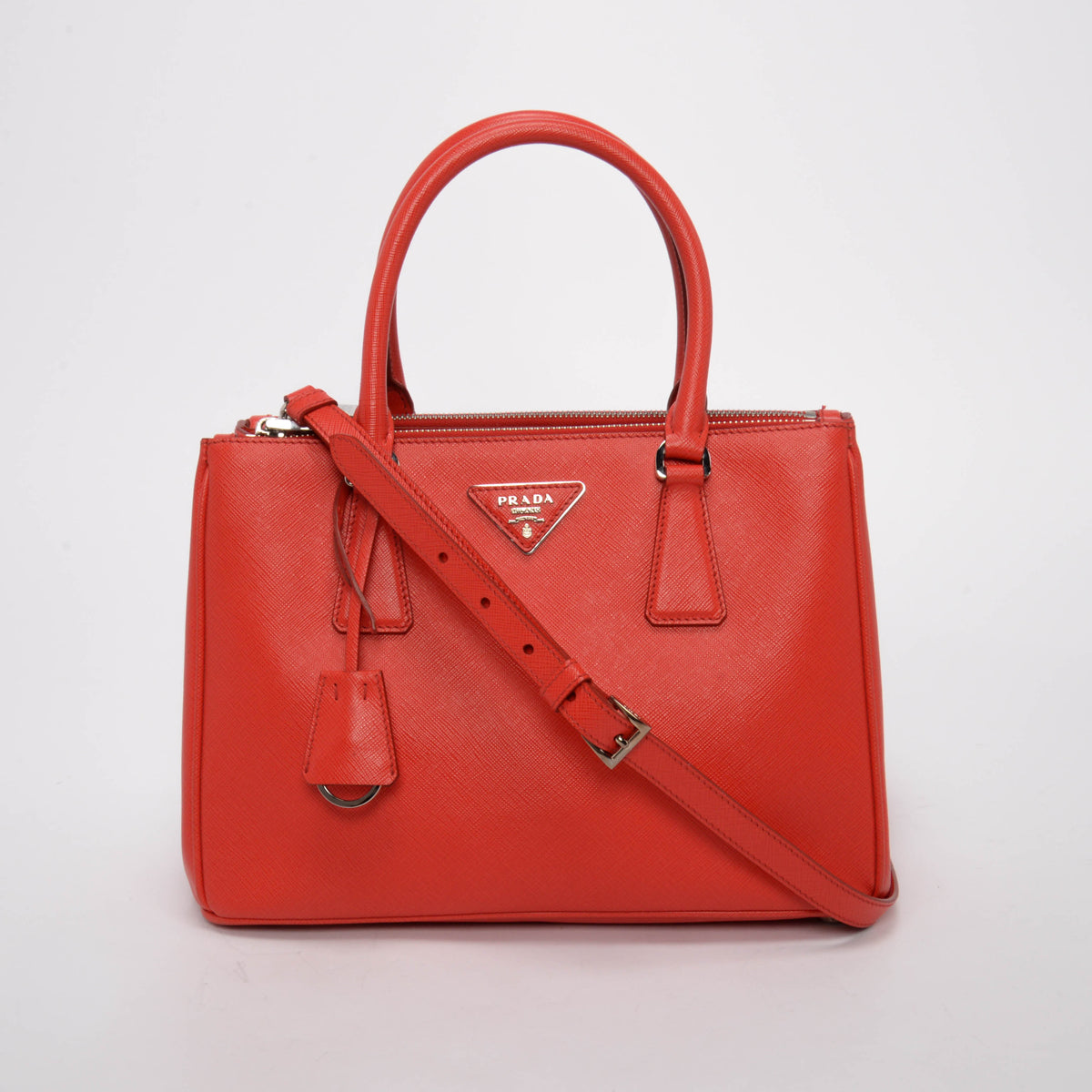 Prada Red Saffiano Lux Small Galleria Tote