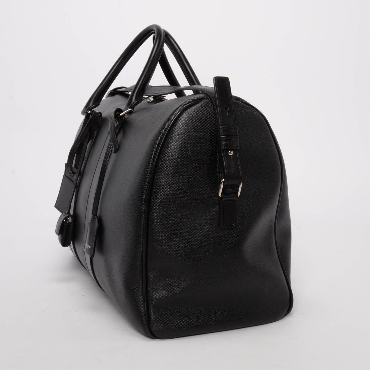 Saint Laurent Black Calfskin Classic Duffle 24 Overnight Bag