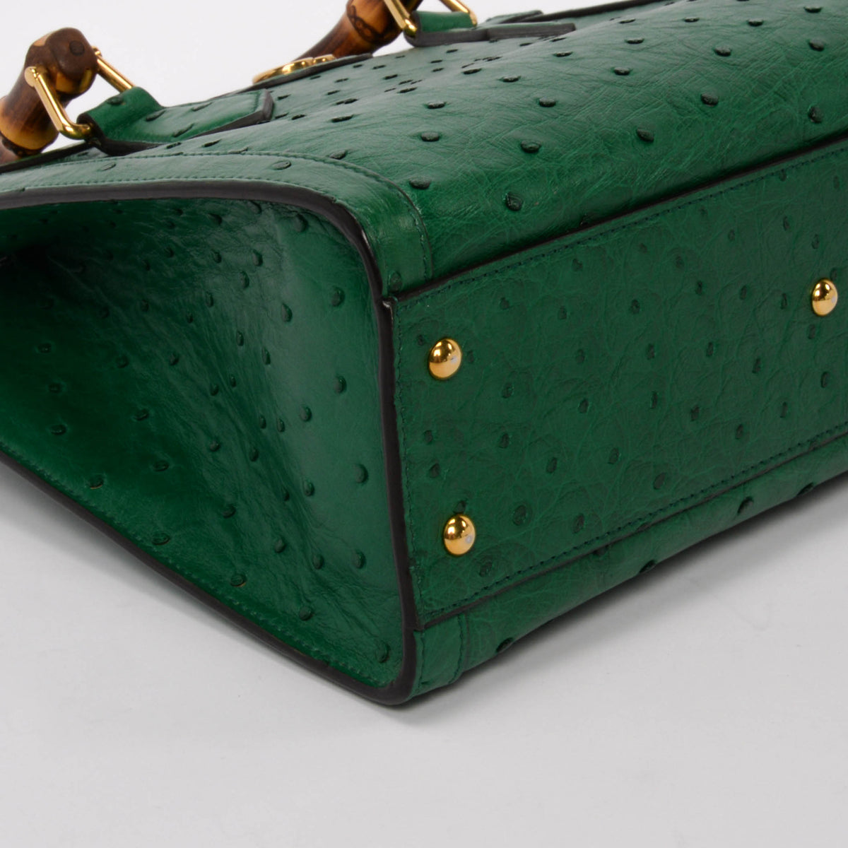 Gucci Green Ostrich Medium Diana Bag