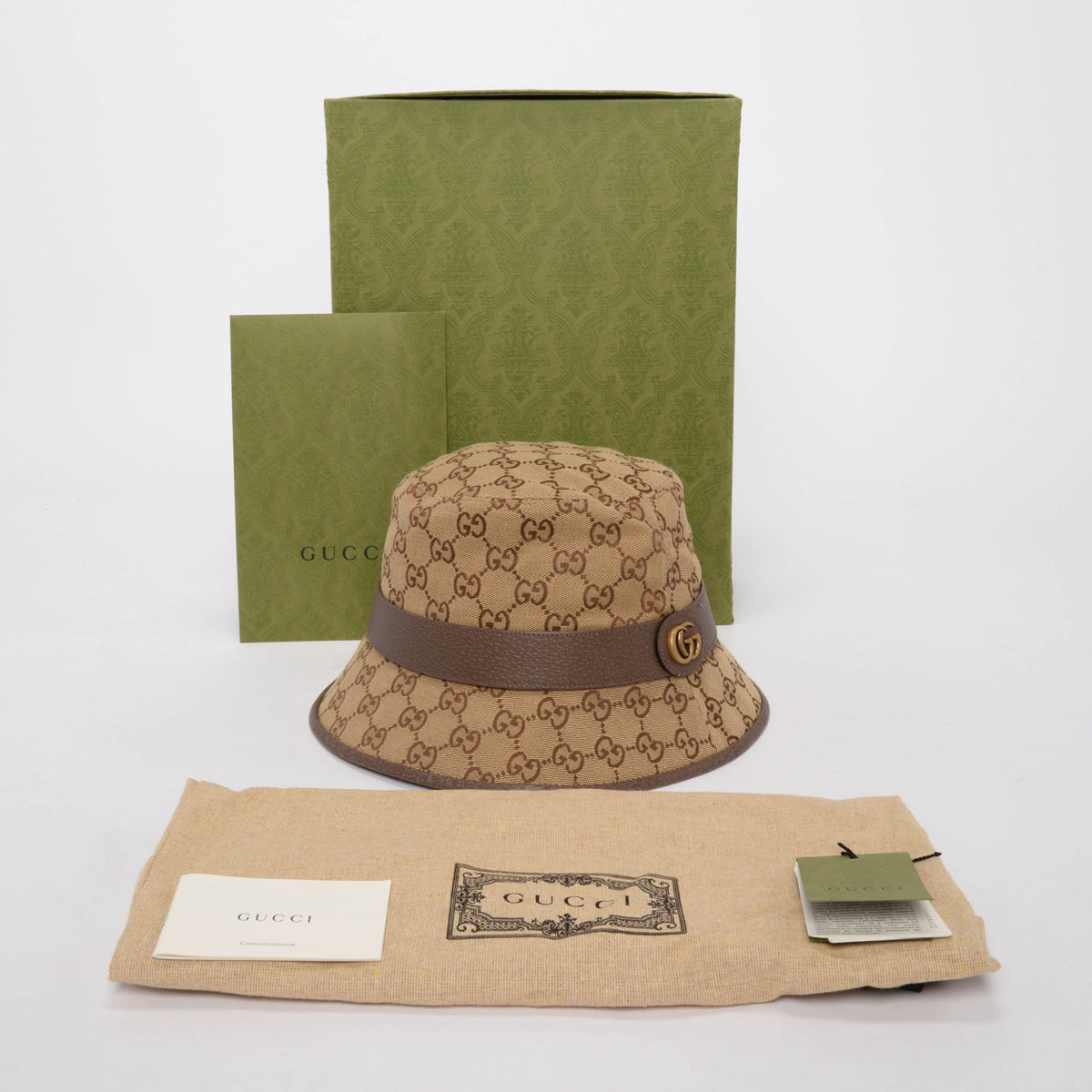 Gucci Beige GG Canvas Bucket Hat