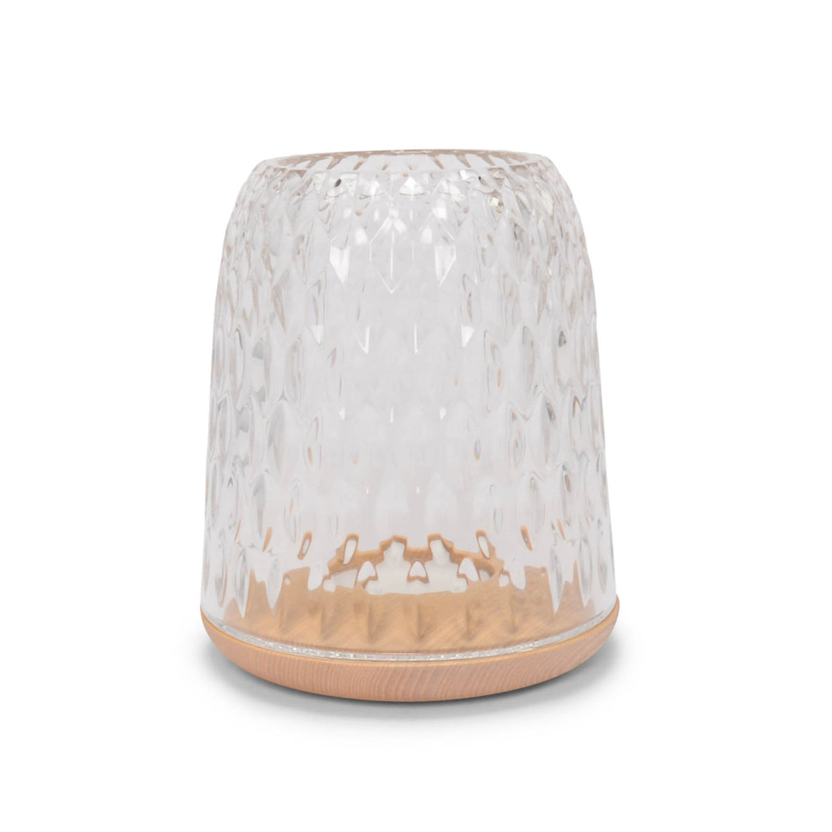 St Louis Crystal & Clear Wood Large Folia Photophore