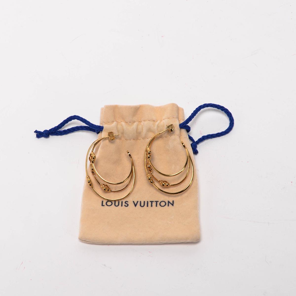 Louis Vuitton Gold Flower Full Hoop Earrings