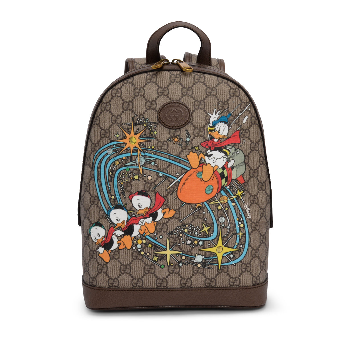 Gucci x Disney Beige GG Supreme Small Donald Duck Backpack