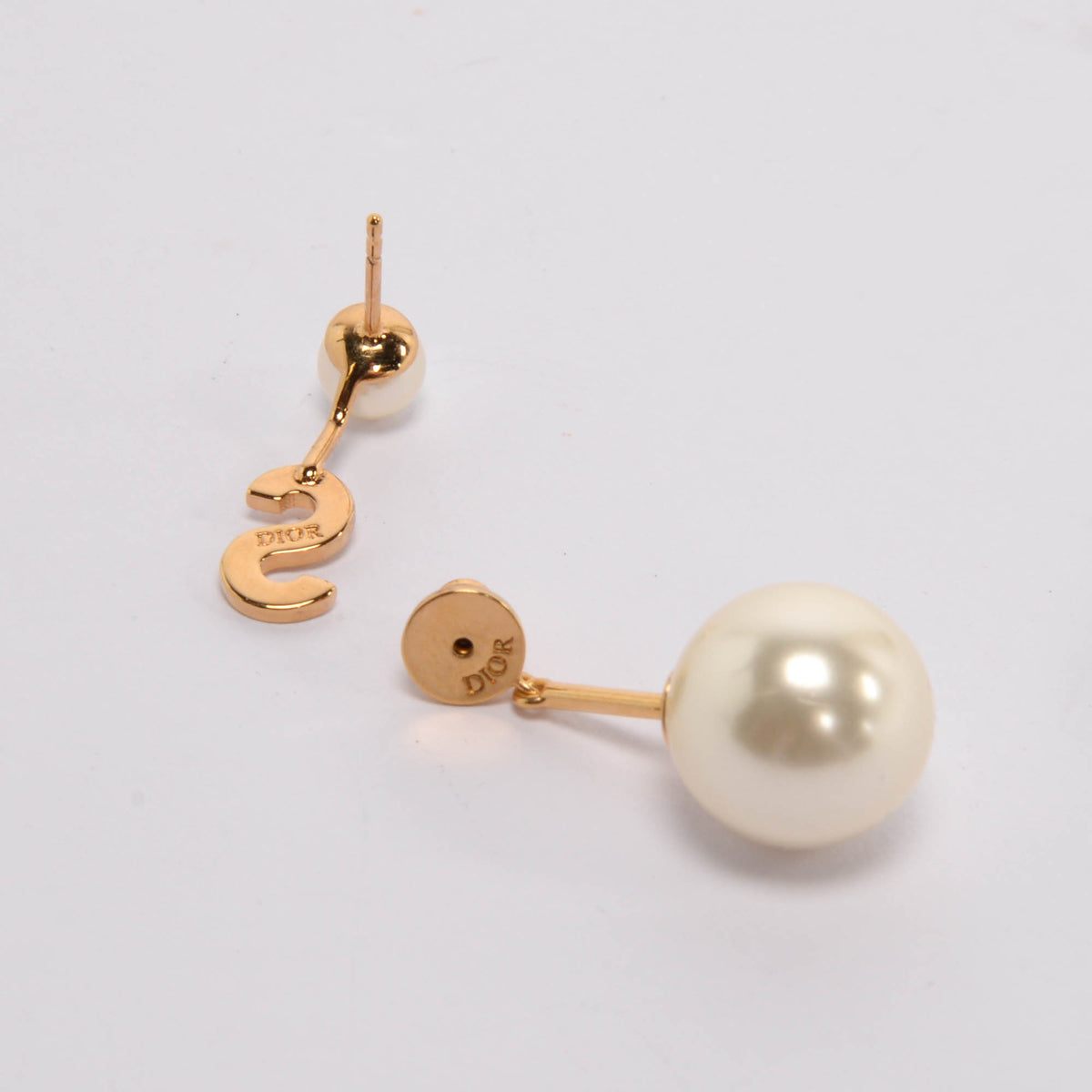 Dior Gold Tone Faux Pearl My ABCDior Tribales Letter S Single Earring