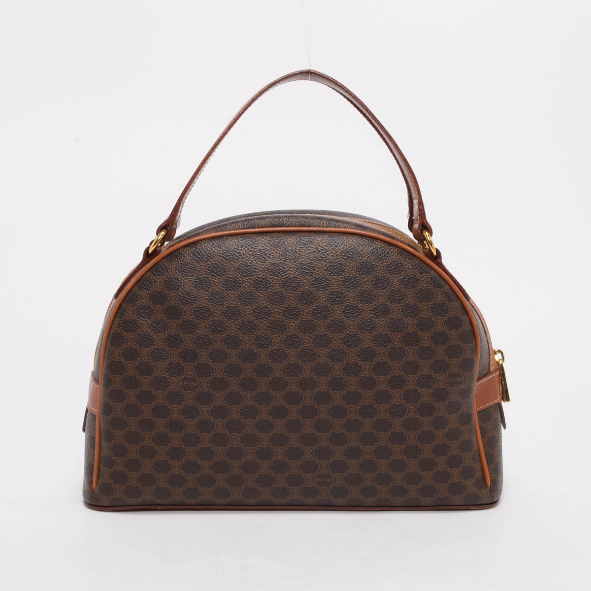 Celine Vintage Tan Macadam Canvas Bowling Bag