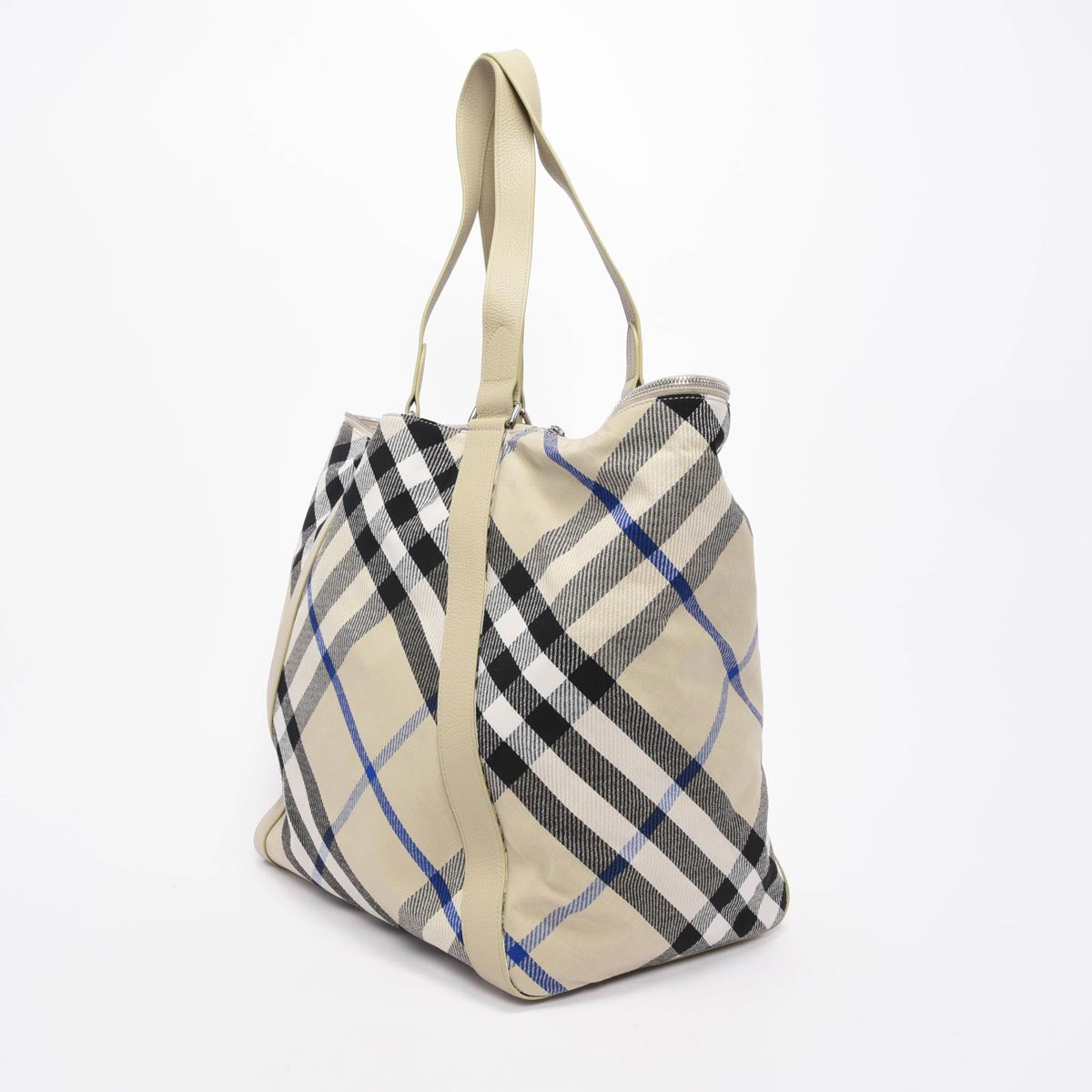 Burberry Beige Jacquard Check Large Festival Tote