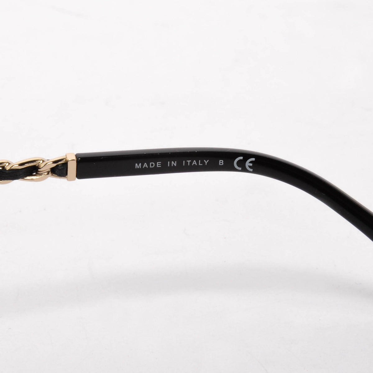 Chanel Black Square Frame Sunglasses With Chain