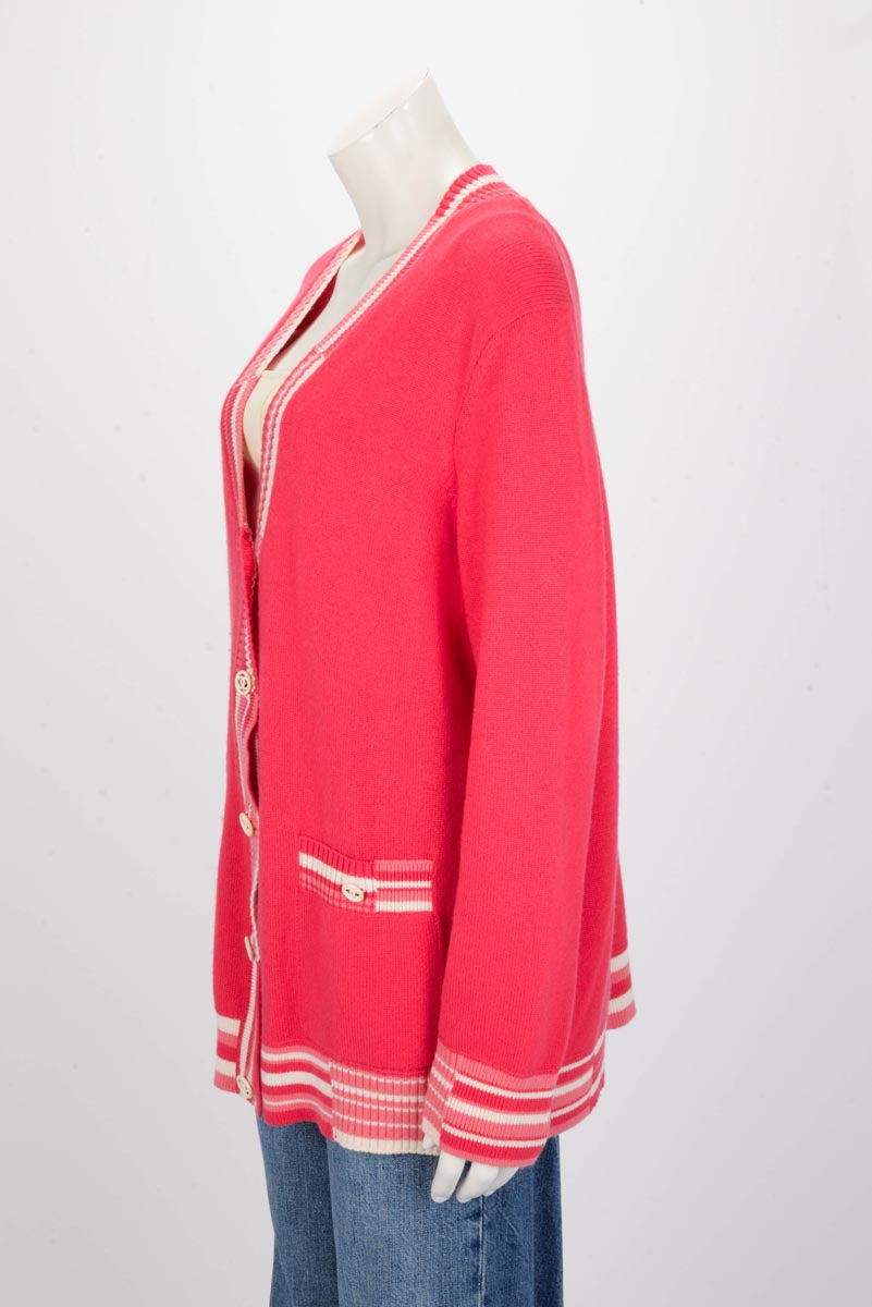 Chanel Pink Cashmere Deauville Biarritz Venise Cardigan FR 50
