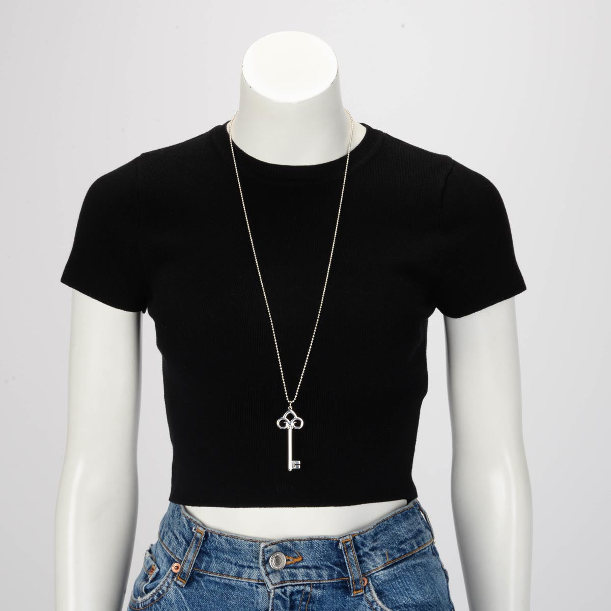 Tiffany & Co Sterling Silver Large Fleur De Lis Key Pendant