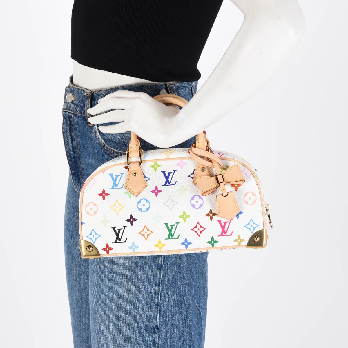 Louis Vuitton x TM White Multicolore Monogram East West Bag
