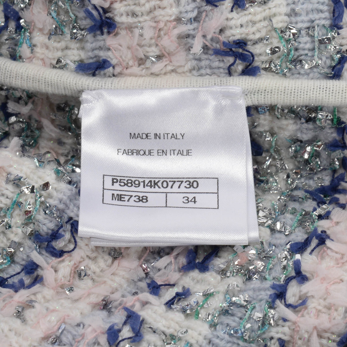 Chanel Pastel Tweed Asymmetric Top FR 34
