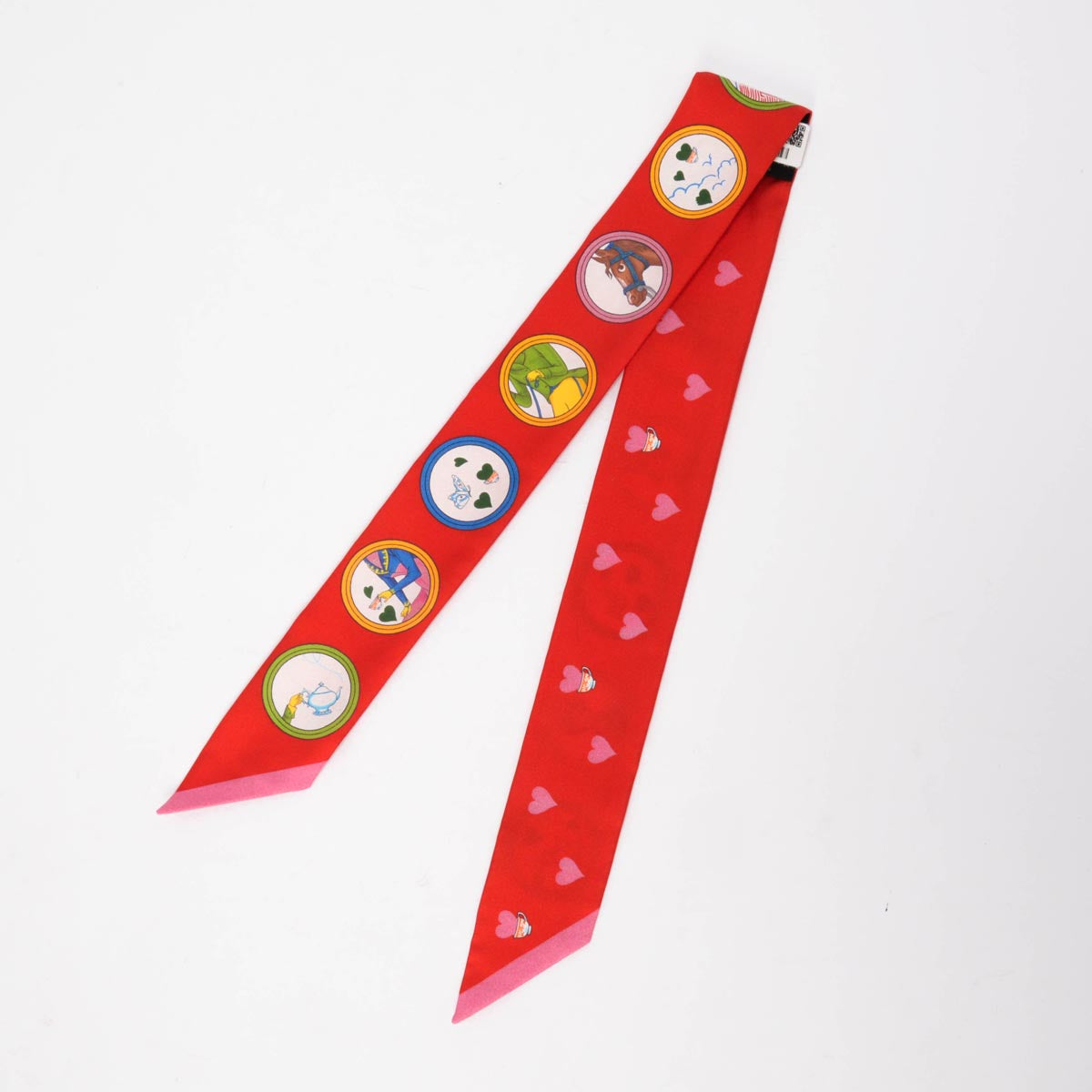 Hermes Rouge Vif Silk Tea Time Twilly