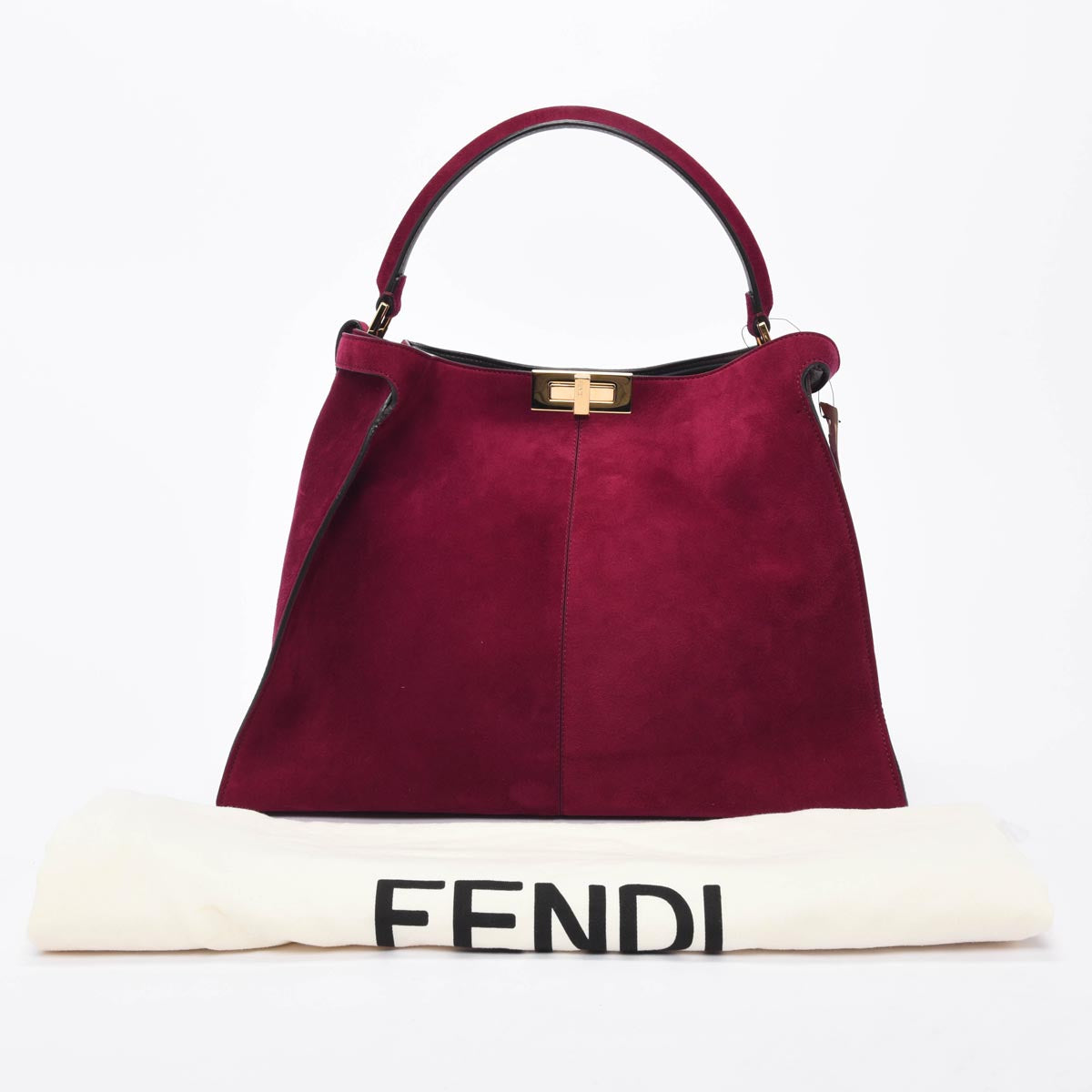 Fendi Cyclamen Suede Peekaboo X-Lite Large Tote