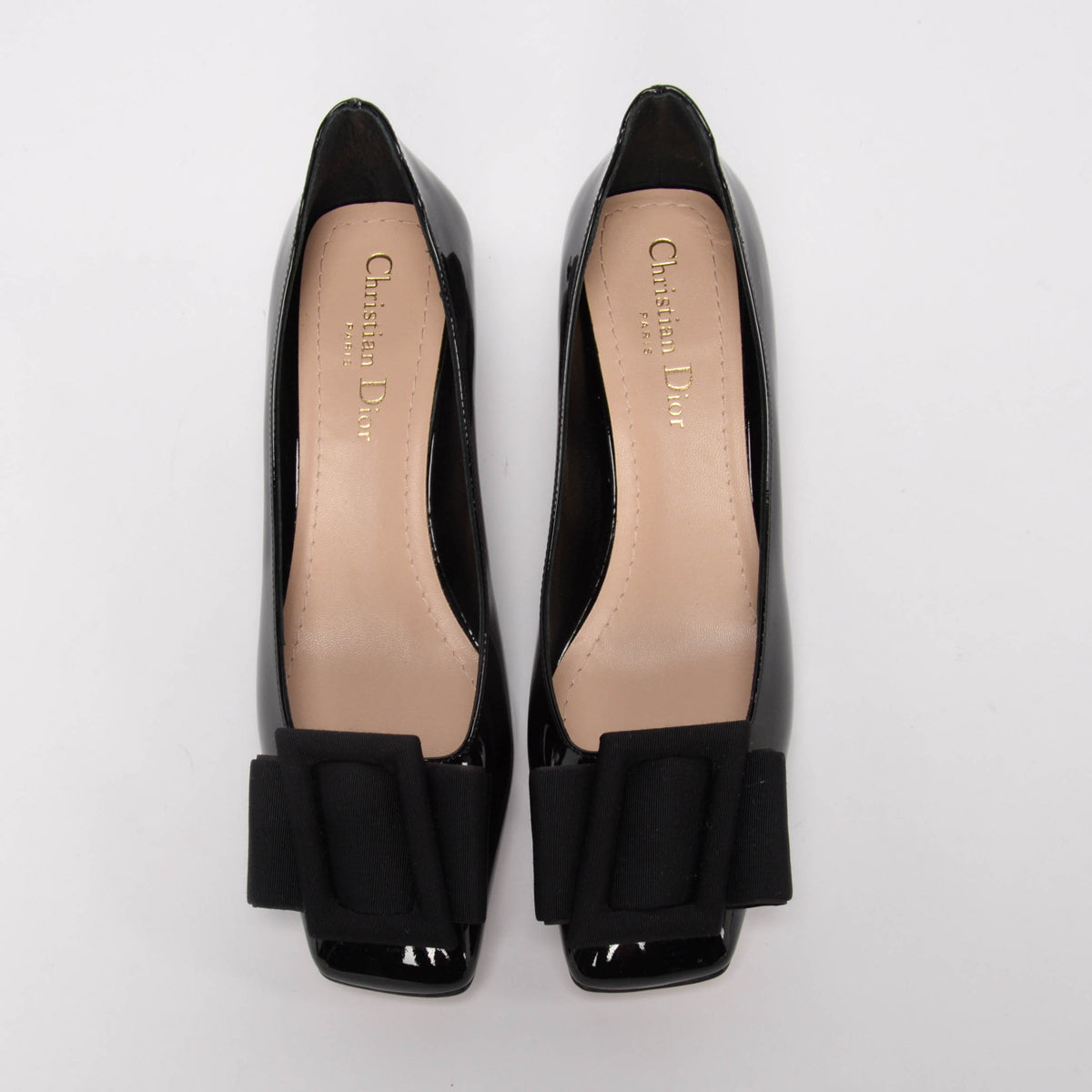 Dior Black Patent Idylle Ballet Pumps 37.5