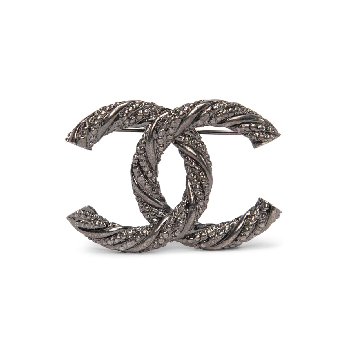 Chanel Ruthenium Twisted CC Brooch