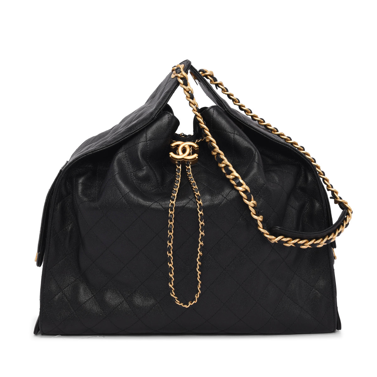 Chanel Black Caviar Large 25 Hobo Bag