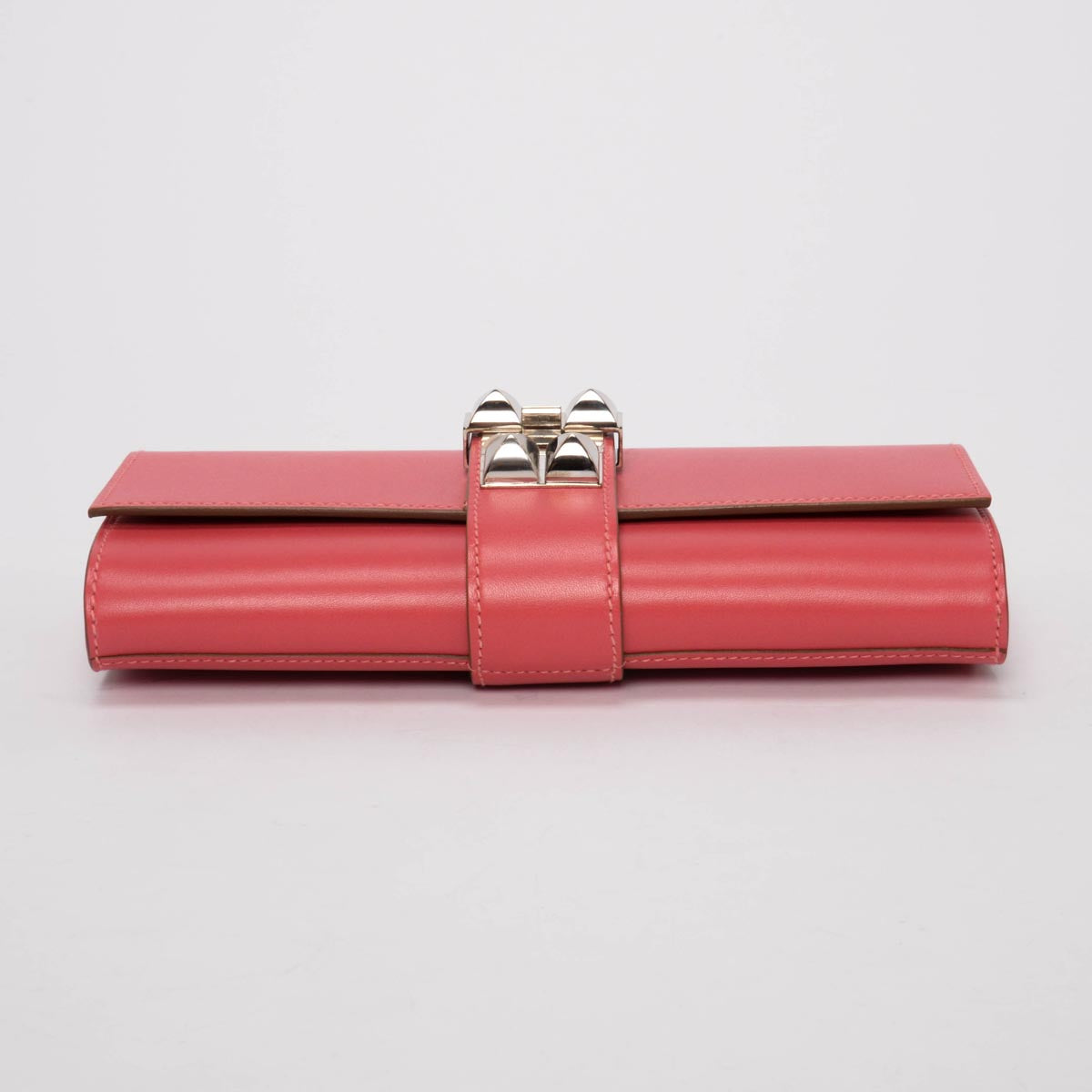 Hermes Rose Lipstick Tadelakt Medor 23 Clutch