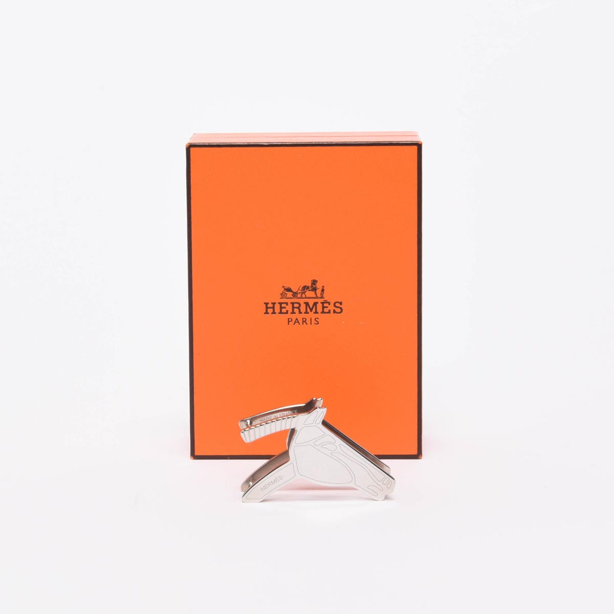 Hermes Silver Palladium Tete de Cheval Scarf Ring