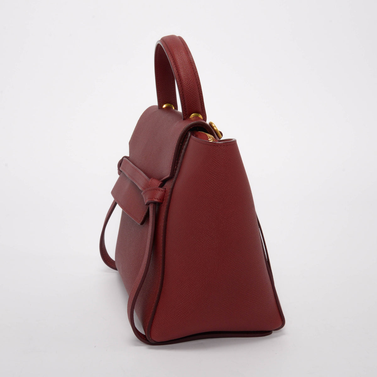 Celine Ruby Red Grained Calfskin Micro Belt Bag