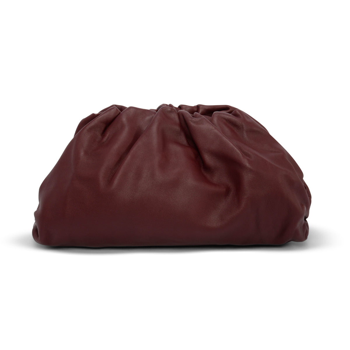 Bottega Veneta Burgundy Lambskin The Pouch Clutch