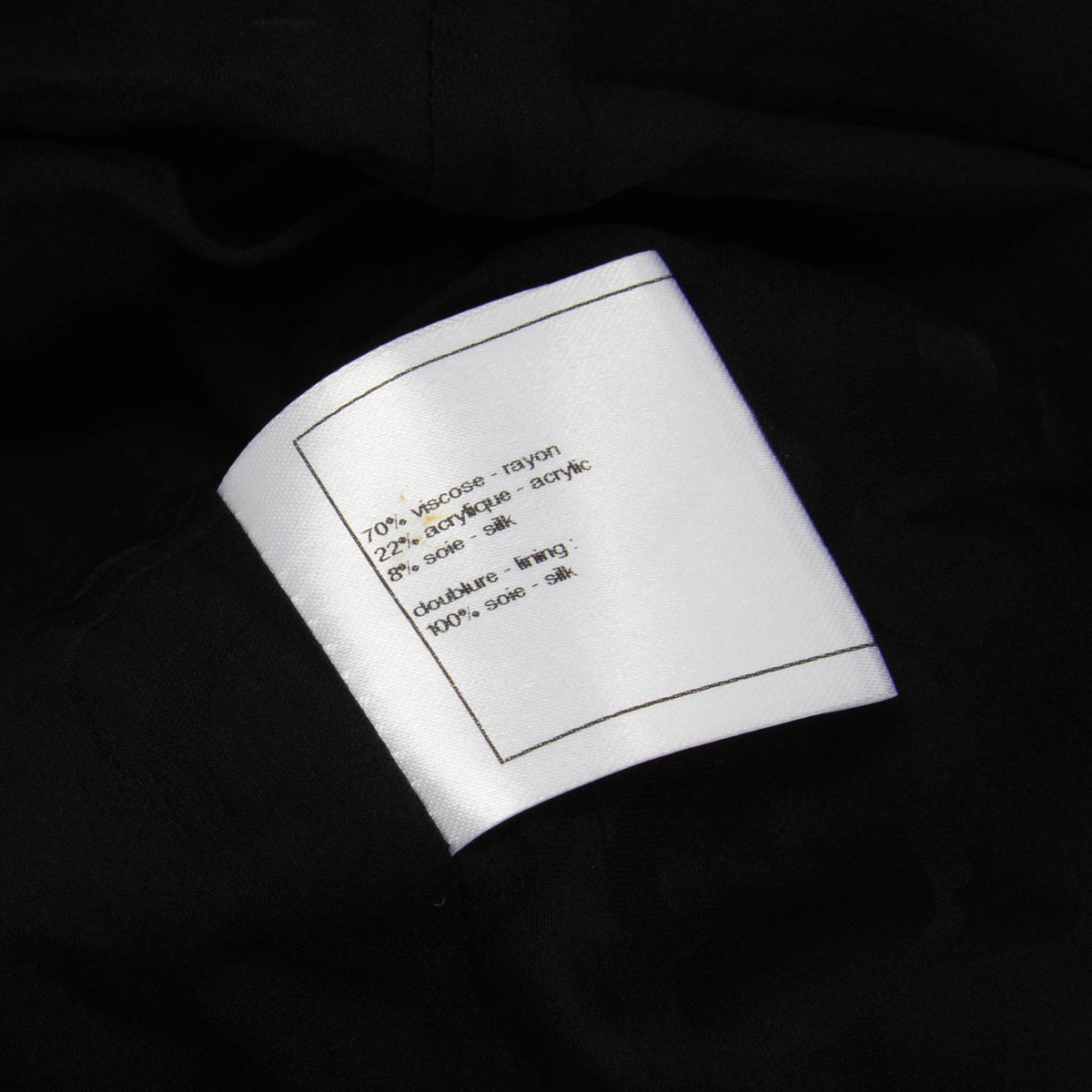 Chanel Black Crushed Velvet Beaded Trim Jacket FR 42