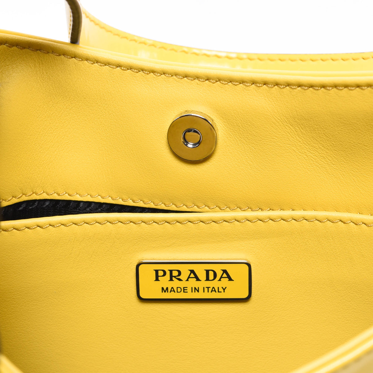 Prada Yellow Brushed Calfskin Cleo Shoulder Bag