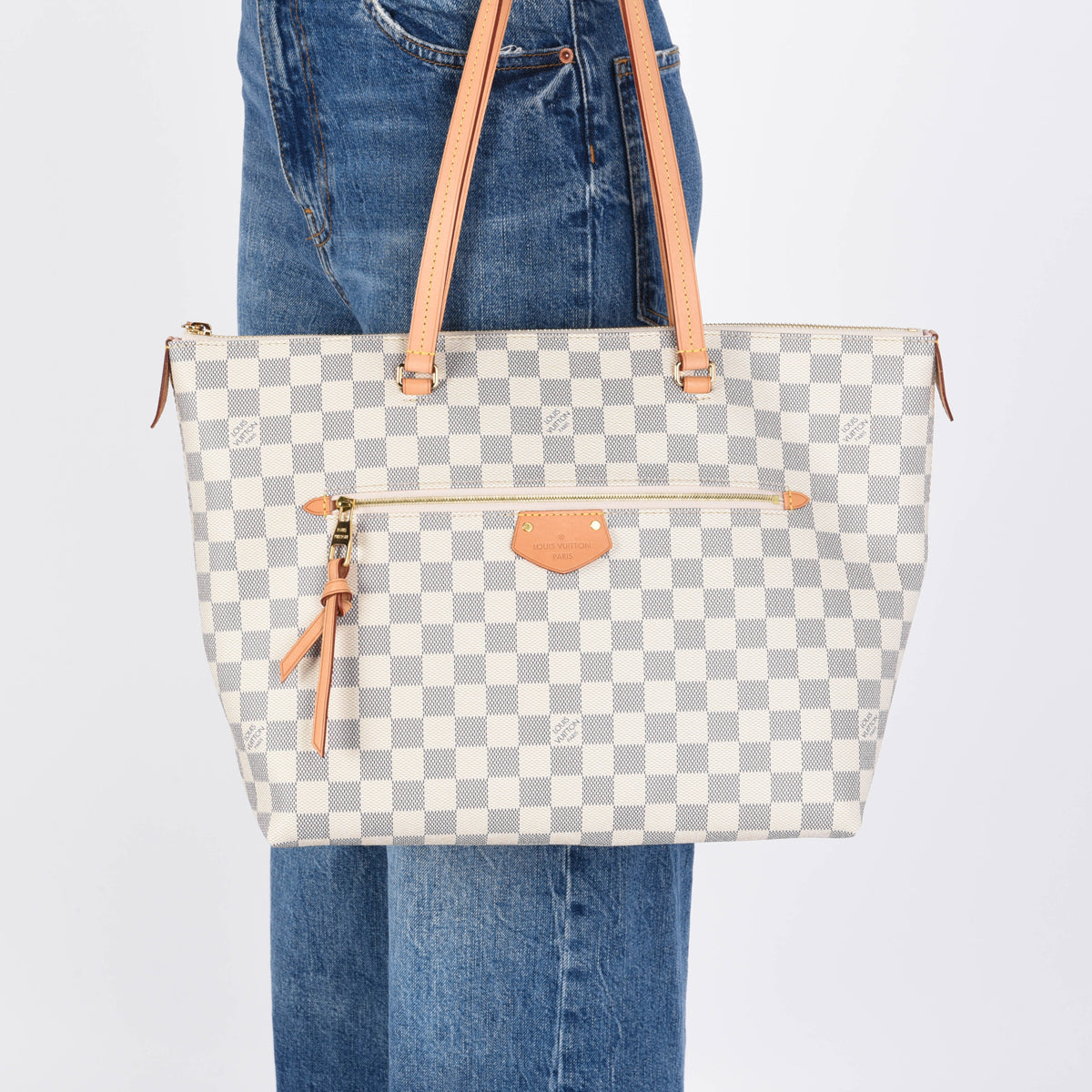 Louis Vuitton Rose Ballerine Damier Azur Iena MM