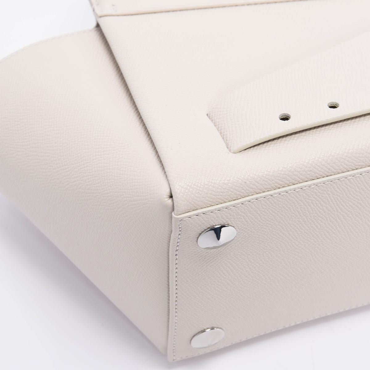 Margiela Greige Grained Calfskin Snatched Tote Bag